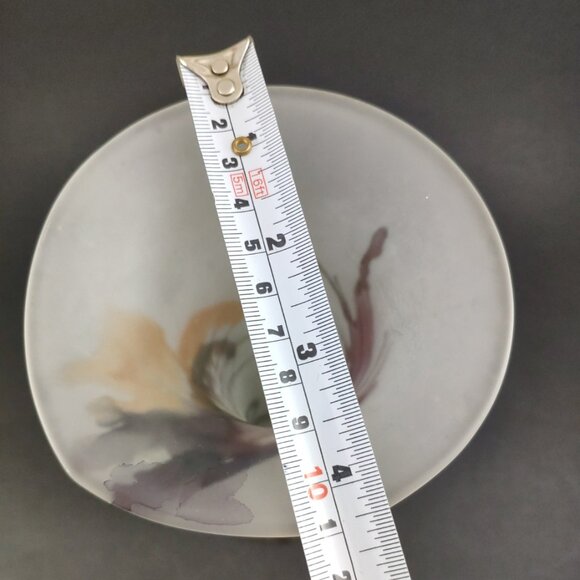 Rueven Art Glass Vase Frosted Satin Drip Matte Finish Vintage Lily Vase 10.25" - Picture 7 of 7